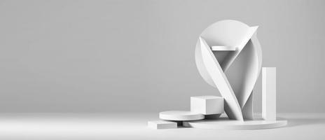 3d rendering of an abstract product display podium photo