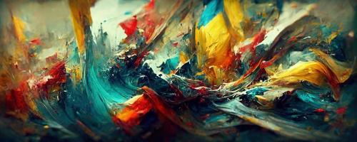 abstract colorful waves and lines illustration photo