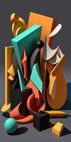 abstract objects illustration design art. photo