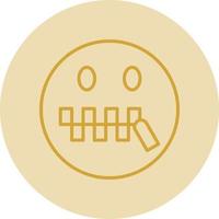 Zipper-Mouth Face Vector Icon Design