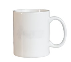 White cup isolate. Side view. Mockup template png