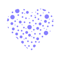 abstract blauw hart in dots png