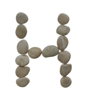 Letter H in stone isolated png