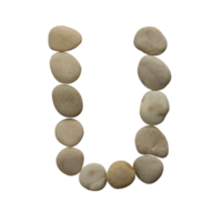 Letter U in stone isolated png