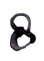 Number 8 in spray brush isolated png