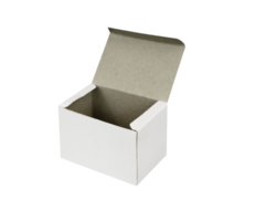 Open white box isolated for mockups png