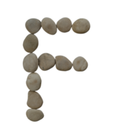 Letter F in stone isolated png