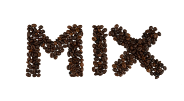 MIX word made of coffee beans png