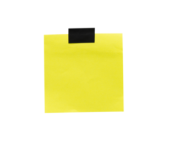 Yellow Sticky note paper with black tape png