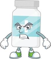 Supplement bottle Cartoon character vector