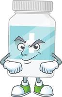 Supplement bottle Cartoon character vector