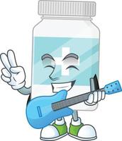 Supplement bottle Cartoon character vector