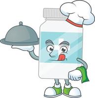 Supplement bottle Cartoon character vector