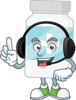 Supplement bottle Cartoon character vector