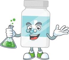 Supplement bottle Cartoon character vector