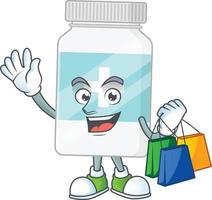 Supplement bottle Cartoon character vector