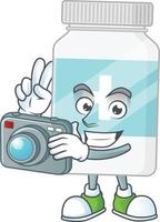 Supplement bottle Cartoon character vector
