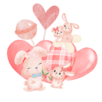 Heart With Rabbit - Easter Day png