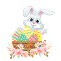 blanco Conejo contento Pascua de Resurrección día png