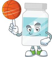 Supplement bottle Cartoon character vector