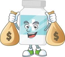 Supplement bottle Cartoon character vector