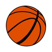 Orange basketball dessiné à la main png
