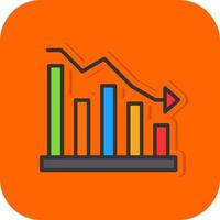 Fluctuation Down Vector Icon Design