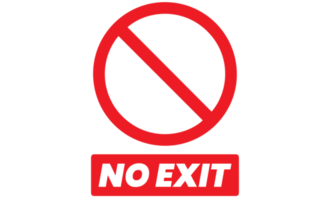 No Exit sign on transparent background png