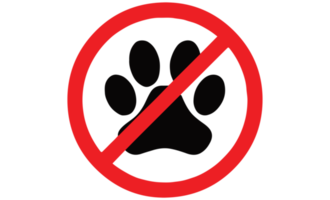 Haustier nicht erlaubt - - Hunde nicht erlaubt - - Katzen nicht erlaubt Symbol auf transparent Hintergrund png