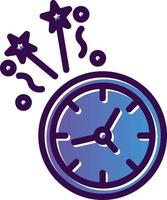 New Year Clock Vector Icon Design