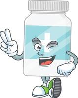 Supplement bottle Cartoon character vector