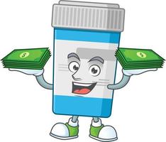 Medical bottle Cartoon character vector