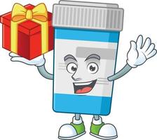 Medical bottle Cartoon character vector