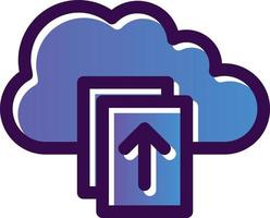 Upload File on Cloud Vector Icon Design