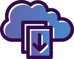 Download File on Cloud Vector Icon Design