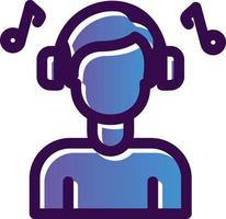 Listening Music Vector Icon Design