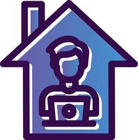 Man Working at Home Vector Icon Design