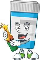 Medical bottle Cartoon character vector