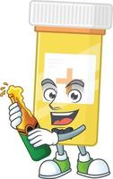 Medicine bottle Cartoon character vector