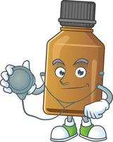 Syrup cure bottle Cartoon character vector