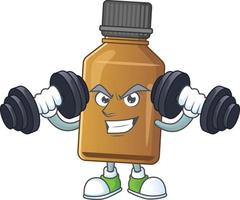 Syrup cure bottle Cartoon character vector