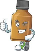 Syrup cure bottle Cartoon character vector