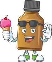 Syrup cure bottle Cartoon character vector