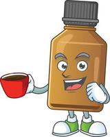 Syrup cure bottle Cartoon character vector