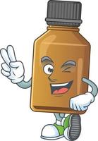 Syrup cure bottle Cartoon character vector