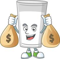 Glass of milk Cartoon character vector