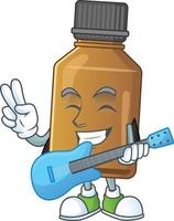 Syrup cure bottle Cartoon character vector