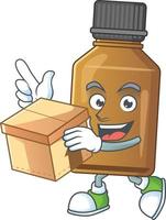 Syrup cure bottle Cartoon character vector