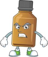 Syrup cure bottle Cartoon character vector