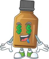 Syrup cure bottle Cartoon character vector